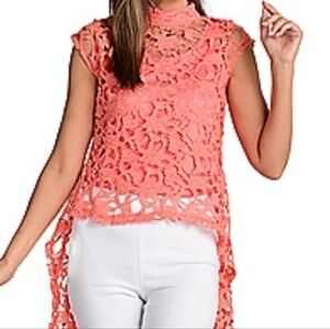Coral Lace Women's Hi-Low Top